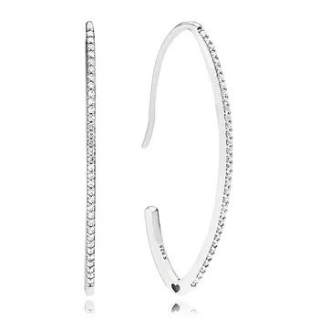 Автентични 925 Сребро Блестящи Овални Обеци-Карамфил С Кристали За Жени, Сватбен Подарък, Модни Бижута