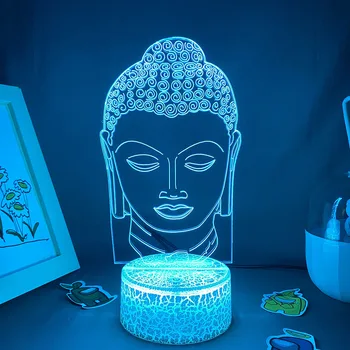 Буда Бодхисатва 3D Led Неонови Нощни Светлини Подарък за Рожден Ден за Приятел Спалня Манга Декор Хит на Продажбите Лавовая Лампа Буда Коледен Подарък