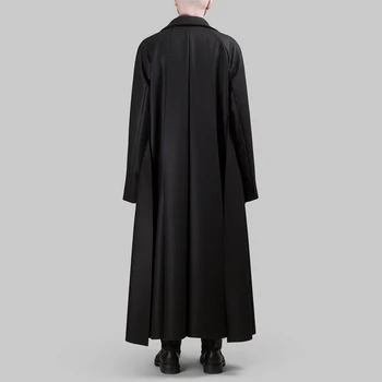 Вълна палто с дълъг ръкав raglan на раменете деконструированное отзад плиссированное свободно свободно палто нов продукт