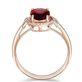 Горещи Продажба Творчески 925 Сребро Ruby Пръстен От Розово Злато Цвят Caibao Crystal Ring Вечерни Сватбени Бижута