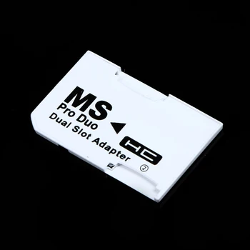 Двоен слот за Micro SD SDHC TF За карти памет MS Card Pro Duo Reader Адаптиране на Набор от карти с Двойна карта с Бял Цвят За P S P Карти Бял Цвят