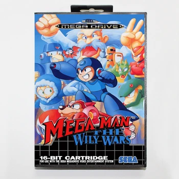 Детска карта на Sega MD - Mega Man The Хитър Wars 2 с кутия за игралната конзола Sega MegaDrive 16 бита MD карта