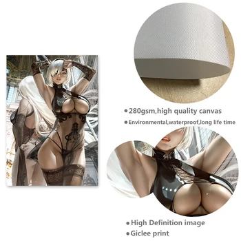 Играта с принтом Genshin Impact Mona голи секси момиче платно, плакат на заказ16х24 24x36 инча дневна спалня домашна стенни модел