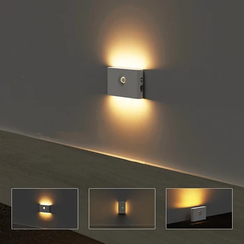 Интелигентен Индукционный лека нощ LED Инфрачервен Лампа за Човешкото Тяло Type-C, Заряжающий Безжичен Магнитен Индукционный Лампа, нощна светлина За Спални