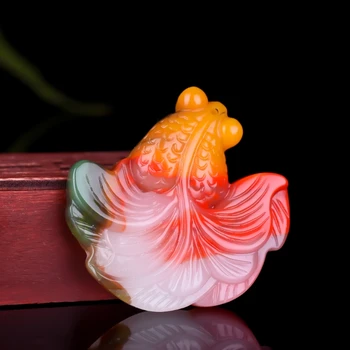Китайски Hotan Цвят на Нефрит Златната Рибка Висулка Верижки И Колиета Чар Jewellery Модни Аксесоари Ръчна изработка Амулет Подаръци за Жените Си