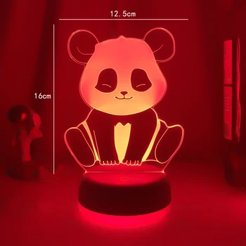 Креативен Панда 3D Led лампата е Новост, 7 Цвята, Нощна лампа с батерия, работеща чрез USB, Хубава украса за спални, Настолна Лампа
