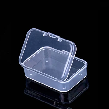 Мини Пластмасова Кутия Правоъгълна Кутия С Прозрачен Опаковъчна Кутия Кутия Кутия За Съхранение На Прахоустойчив Здрав Здрав Калъф За Съхранение На Бижута Контейнер