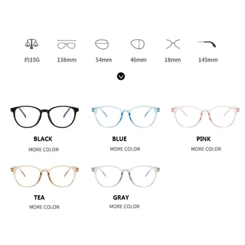Модни Прозрачни Рамки за Очила за Жени, Реколта Прозрачни рамки, Кръгли Очила за Очите, Женски Пластмасови Прозрачни Оптични Рамки за Очила