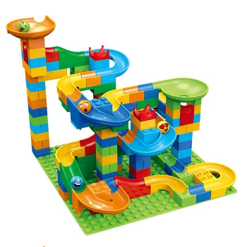 Най-малкият Размер на Мраморни Състезание Бягащи Блокове Лабиринт Топката на Пистата градивните елементи на Фуния Слайд Блокове Строителни Играчки за Деца Подаръци