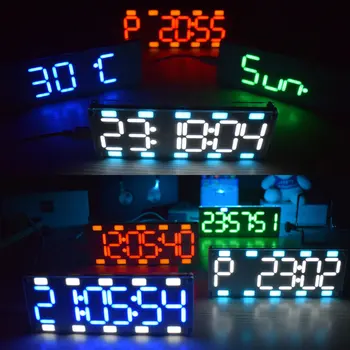 Направи си САМ 6-Цифрен led Голям Екран е Оцветен Цифров Тръба Настолни Часовници Комплект 6 Цвята, Сензорен Контрол