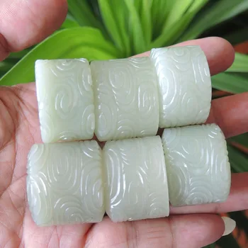 Натурален бял нефрит hotan нефритовое пръстен ръчно изработени цветя изискан пръстен нефрит мъжки бижута нефритови подарък jadeite нефритови