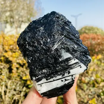 Натурален Черен турмалин Рейки лечение Украса на Стаята, Естествен камък начало декор висококачествени камъни обхват