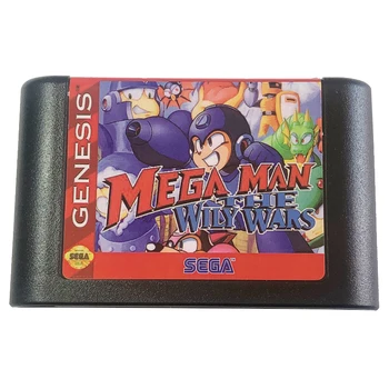 Нов Прием на MD Детска карта на икономичен режим на Батерията за игралната конзола Sega Genesis Mega Drive Карта памет Mega Man the Хитър Wars
