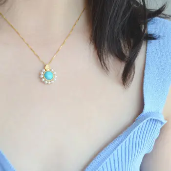 Нов Сребърен Инкрустирани Тюркоаз перлата Бижута, Определени В Китайски Стил Ретро Чар Позлатени лесен луксозен очарователен женски подарък за годишнината