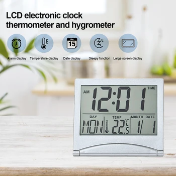 Нов Цифров метеорологичната станция с LCD Дисплей, Сглобяеми Тенис на Температурен Пътен часовник с Аларма, богат на функции за дата, измерване на температура и влажност на въздуха