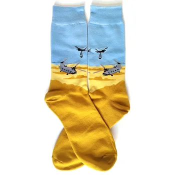 Нова Серия Изтребители Мъжки Чорапи Памук Творчески самолети Забавни Военни Ентусиасти, Спортни Чорапи За Скейтборд Чорапи За Възрастни Подаръци