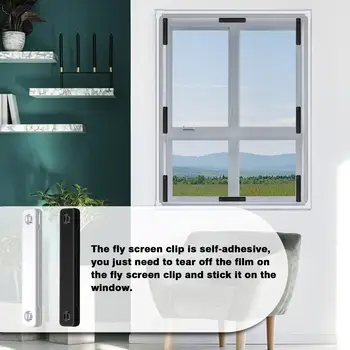 Скоба за екрана със защита от мухи Защитете вашето лято от насекоми 12 и самозалепващи скоба за прозорци с екран БР Магнити от комари Z8L2