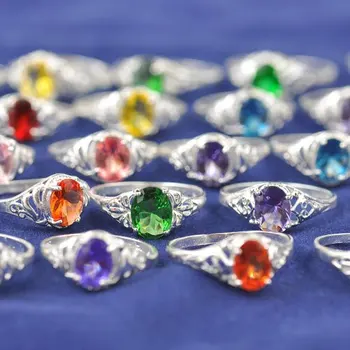 смесени цветове размери 925 Сребърен пръстен модни Бижута 925 Сребърни пръстени с кубическим цирконием cz, бижута, модни бижута модерен пръстен