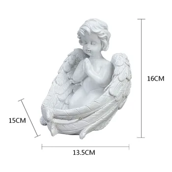 Смола Молитвен Ангел Свещник Статуетка за Интериора на Креативните Детски Фигурки Статуи Начална Дневна Свещници Декор Занаяти