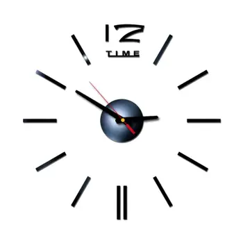 Стенни Часовници Часовници Часовници 3D САМ Акрилни Огледално Етикети Хол Начало Декор Кристални Игли Европа Horloge