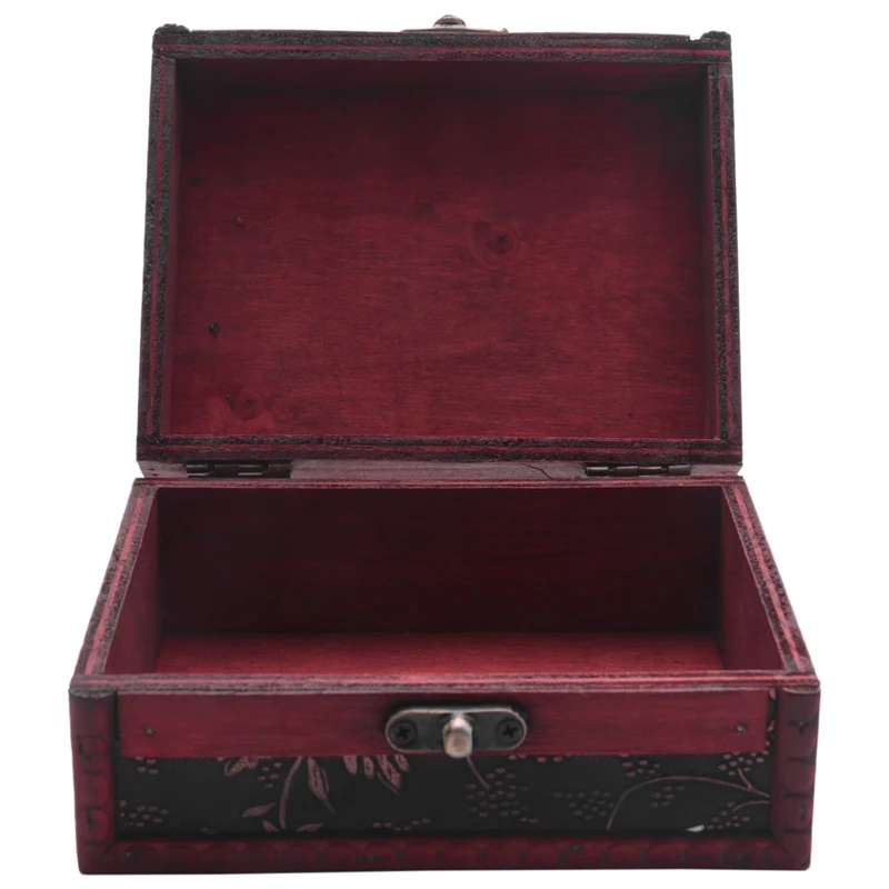 1бр Старинен Сандък Със Съкровище Кутия За Съхранение на Карти за Подаръци, Кутии За Събиране на Грим Органайзер Кутия за Бижута Съкровище Калъф Украса 1