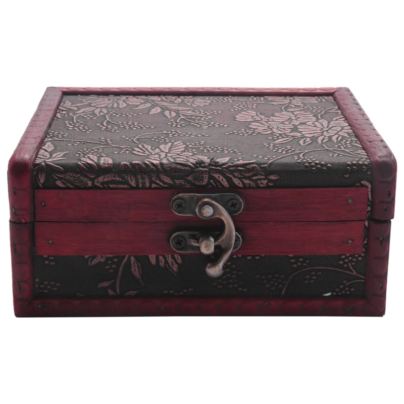 1бр Старинен Сандък Със Съкровище Кутия За Съхранение на Карти за Подаръци, Кутии За Събиране на Грим Органайзер Кутия за Бижута Съкровище Калъф Украса 2