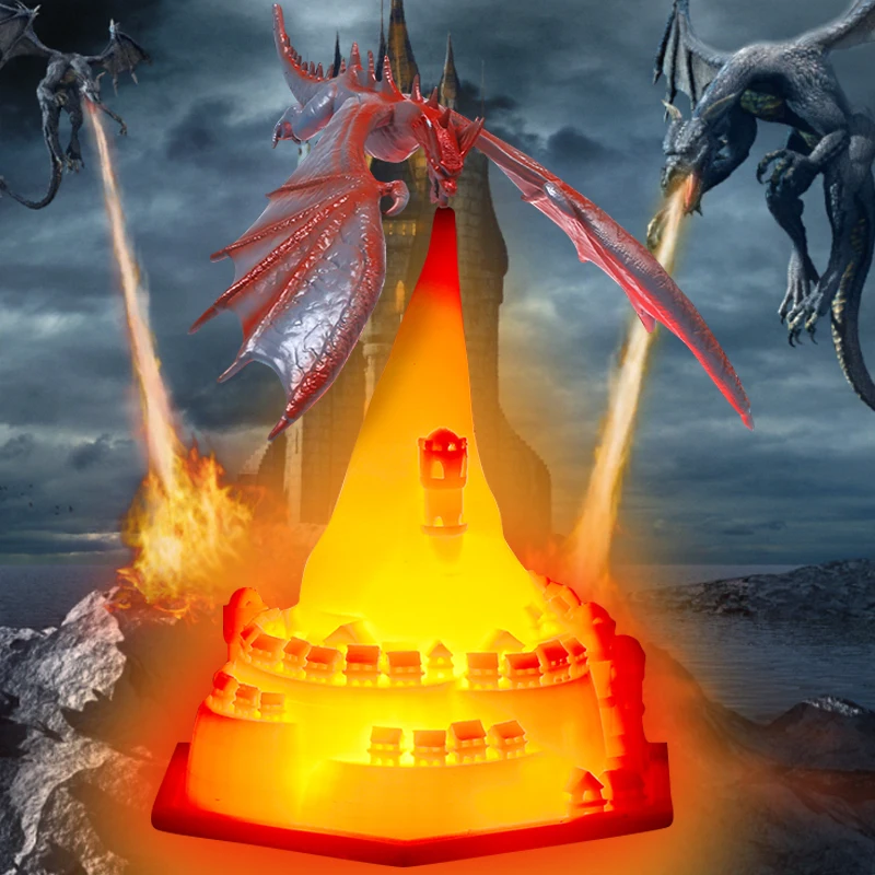 3D Печатни Вулкан Дракон Лампа нощна светлина LED Дракон Лампи лека нощ на Лунна Светлина Огнедишащ Дракон За Дома Детска Спалня 1