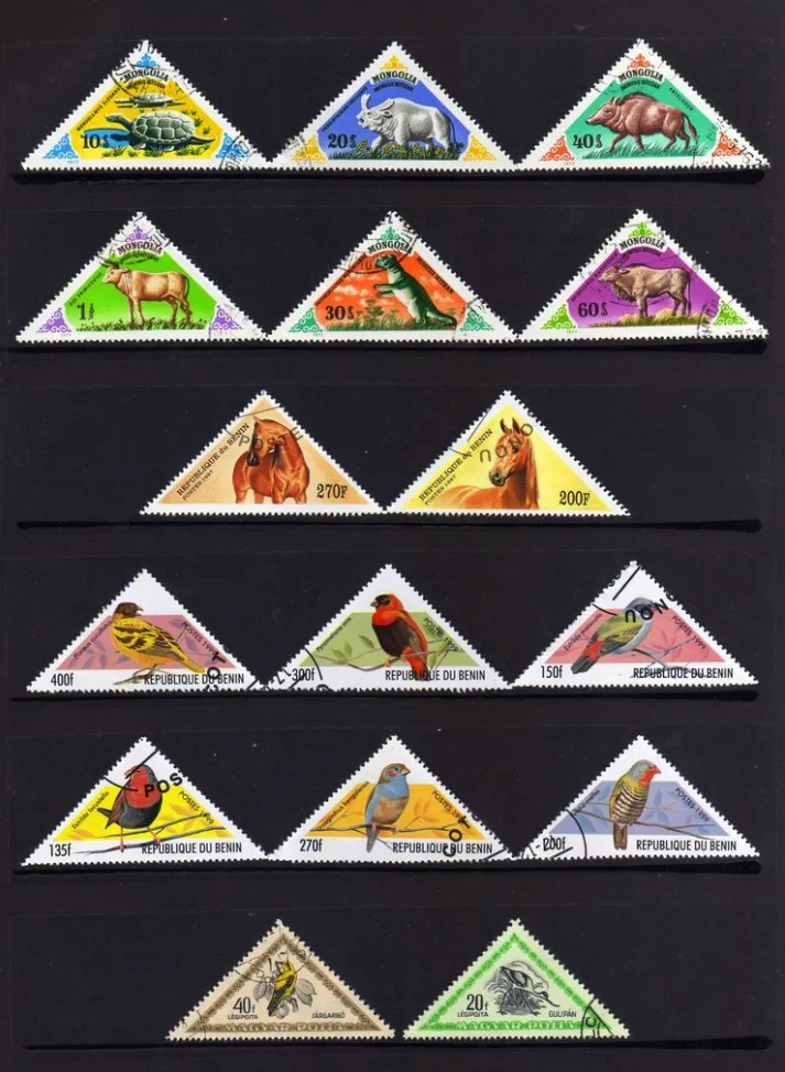 50 бр./опаковане. под формата на трехугольника, всички се различава от много страни, НЕ се повтаря, Неизползван с пощенски штемпелем, пощенски марки за колекционери 1
