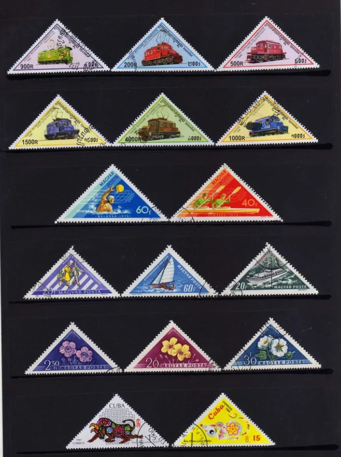 50 бр./опаковане. под формата на трехугольника, всички се различава от много страни, НЕ се повтаря, Неизползван с пощенски штемпелем, пощенски марки за колекционери 2