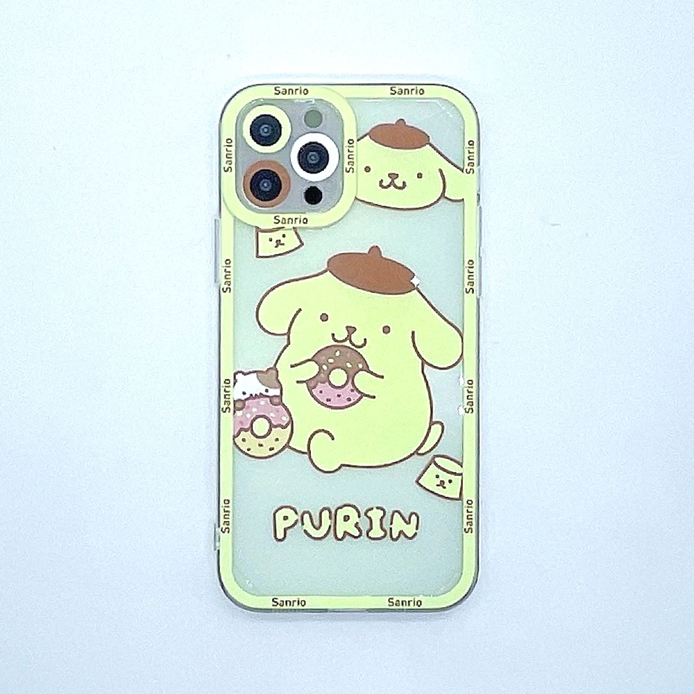 Sanrio Cartoony Пискюл Purin Прозрачен Калъф За Телефон iPhone 14 13 12 11 Pro Max Mini XR XS Сладък Мек Защитен Калъф 3