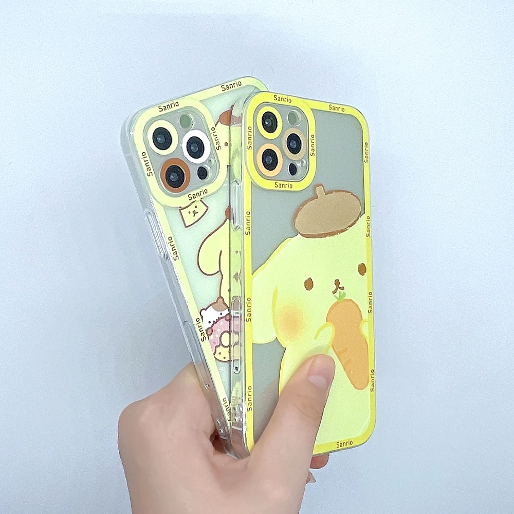 Sanrio Cartoony Пискюл Purin Прозрачен Калъф За Телефон iPhone 14 13 12 11 Pro Max Mini XR XS Сладък Мек Защитен Калъф 5