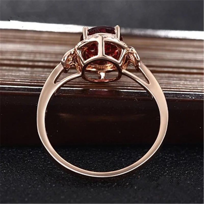 Горещи Продажба Творчески 925 Сребро Ruby Пръстен От Розово Злато Цвят Caibao Crystal Ring Вечерни Сватбени Бижута 1