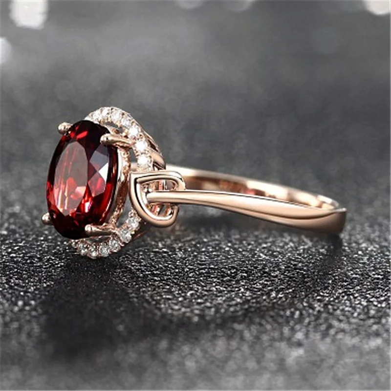 Горещи Продажба Творчески 925 Сребро Ruby Пръстен От Розово Злато Цвят Caibao Crystal Ring Вечерни Сватбени Бижута 3
