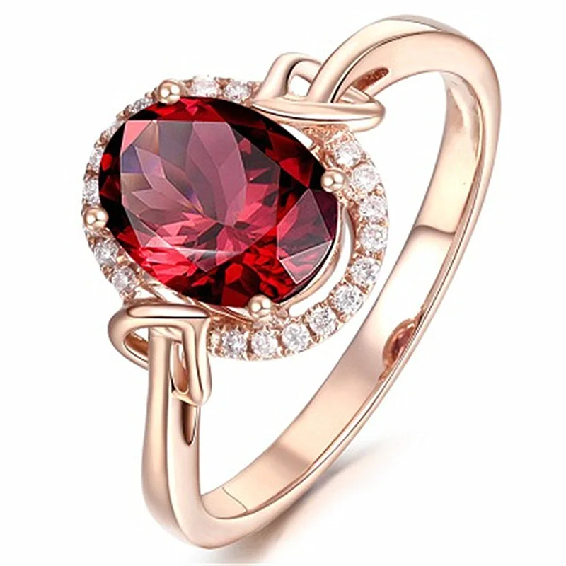 Горещи Продажба Творчески 925 Сребро Ruby Пръстен От Розово Злато Цвят Caibao Crystal Ring Вечерни Сватбени Бижута 4
