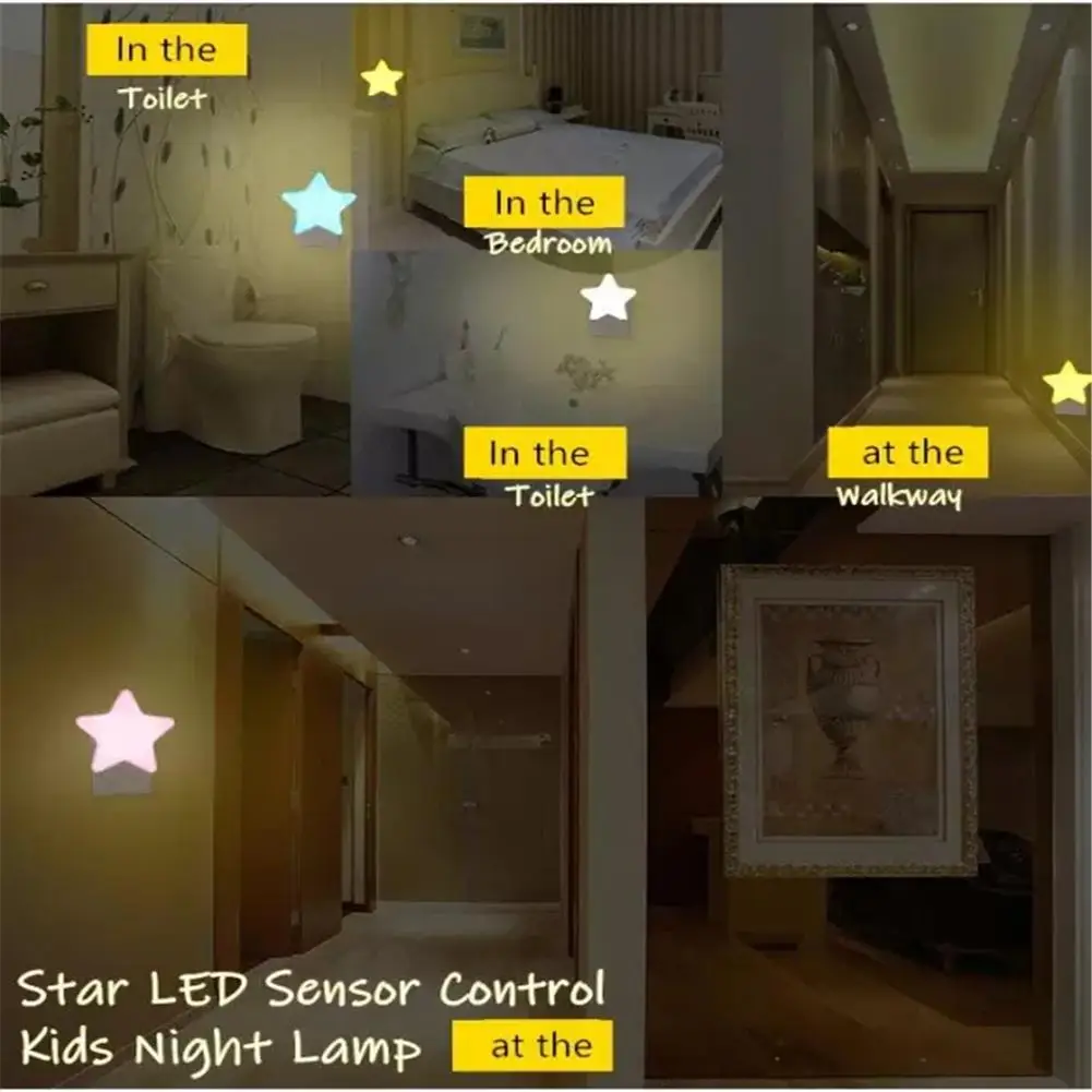 Индукционный Мини-Звездообразный led лампа С докосване, лека нощ За Детски Спални, Нощни Лампа За Сън, Тела С Ниска Консумация на енергия 4