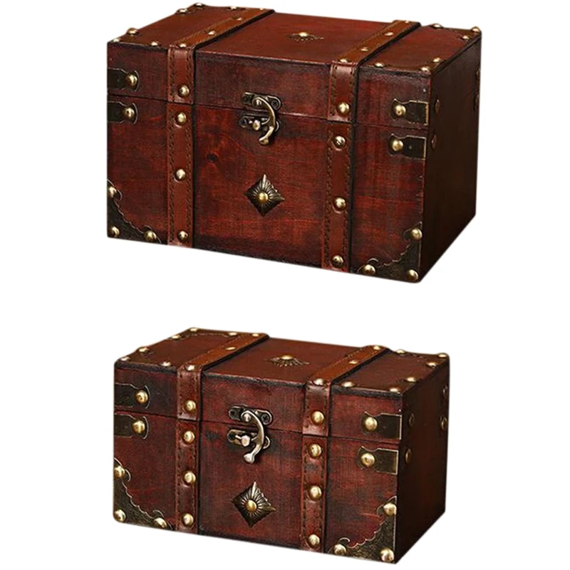 Ретро Съкровище Ретро Дървена Кутия За Съхранение на Бижута в Античен Стил с Органайзер за Бижута Дрънкулки 4