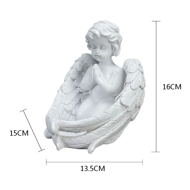 Смола Молитвен Ангел Свещник Статуетка за Интериора на Креативните Детски Фигурки Статуи Начална Дневна Свещници Декор Занаяти 0